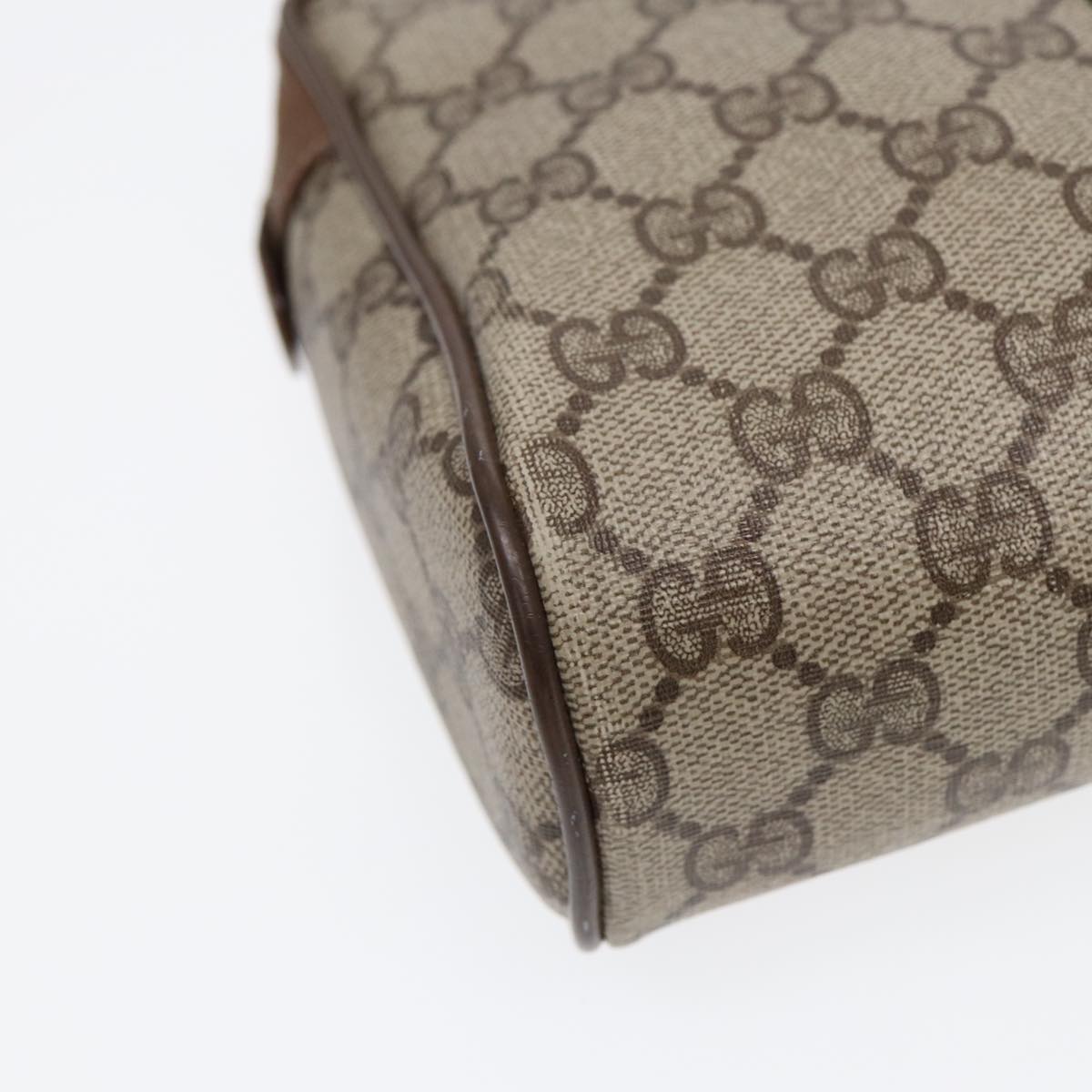 GUCCI GG Supreme Web Sherry Line Clutch Bag PVC Beige Gold 89 01 012 th5249