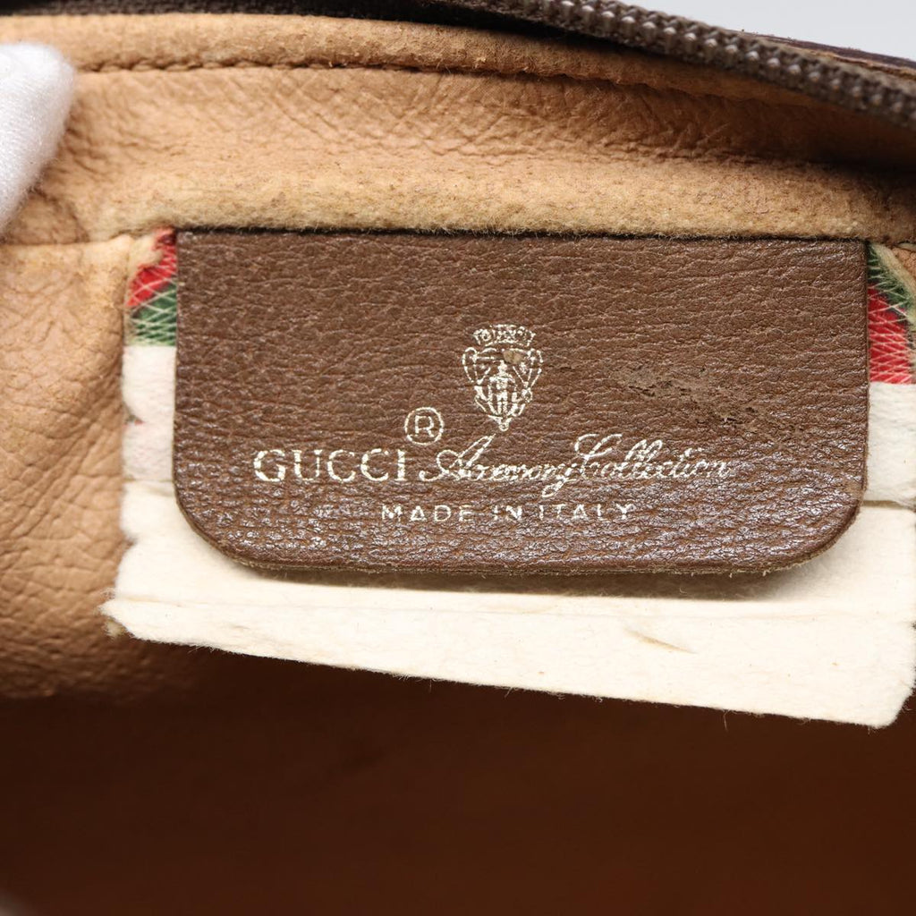 GUCCI GG Supreme Web Sherry Line Clutch Bag PVC Beige Gold 89 01 012 th5249