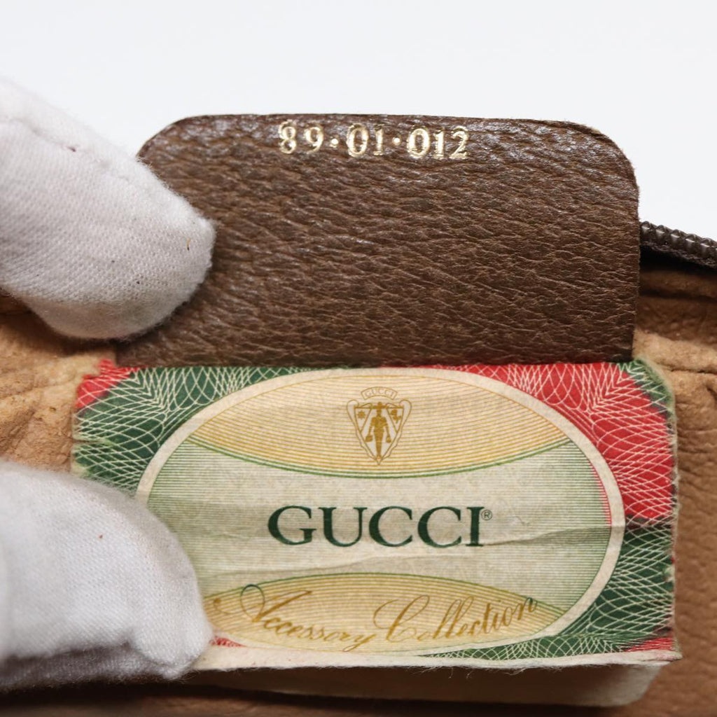 GUCCI GG Supreme Web Sherry Line Clutch Bag PVC Beige Gold 89 01 012 th5249