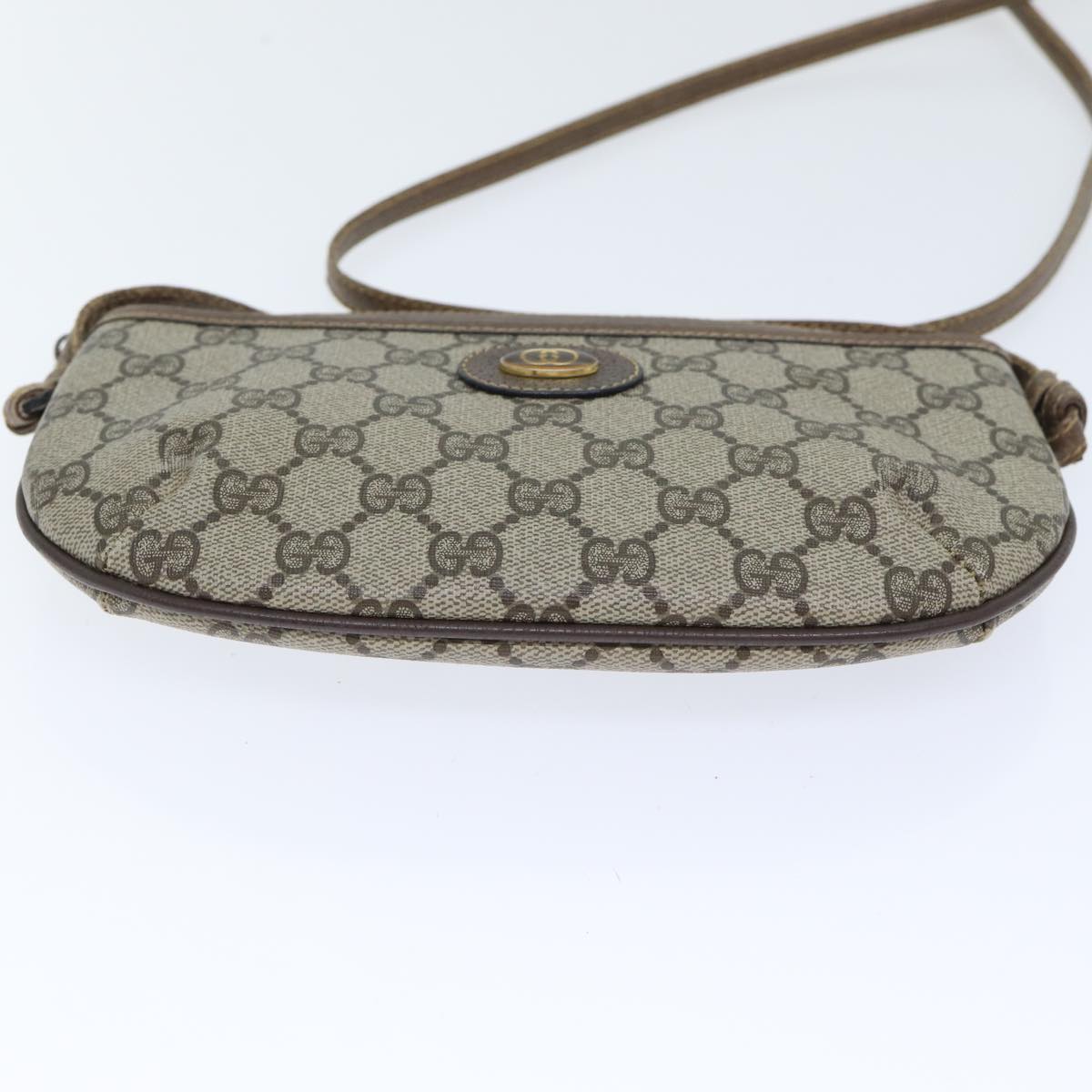 GUCCI GG Supreme Shoulder Bag PVC Leather Beige Gold 904 02 020 th5254