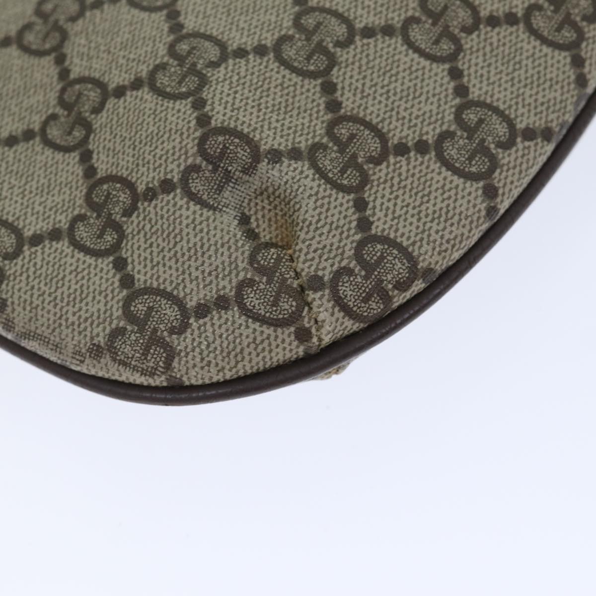GUCCI GG Supreme Shoulder Bag PVC Leather Beige Gold 904 02 020 th5254