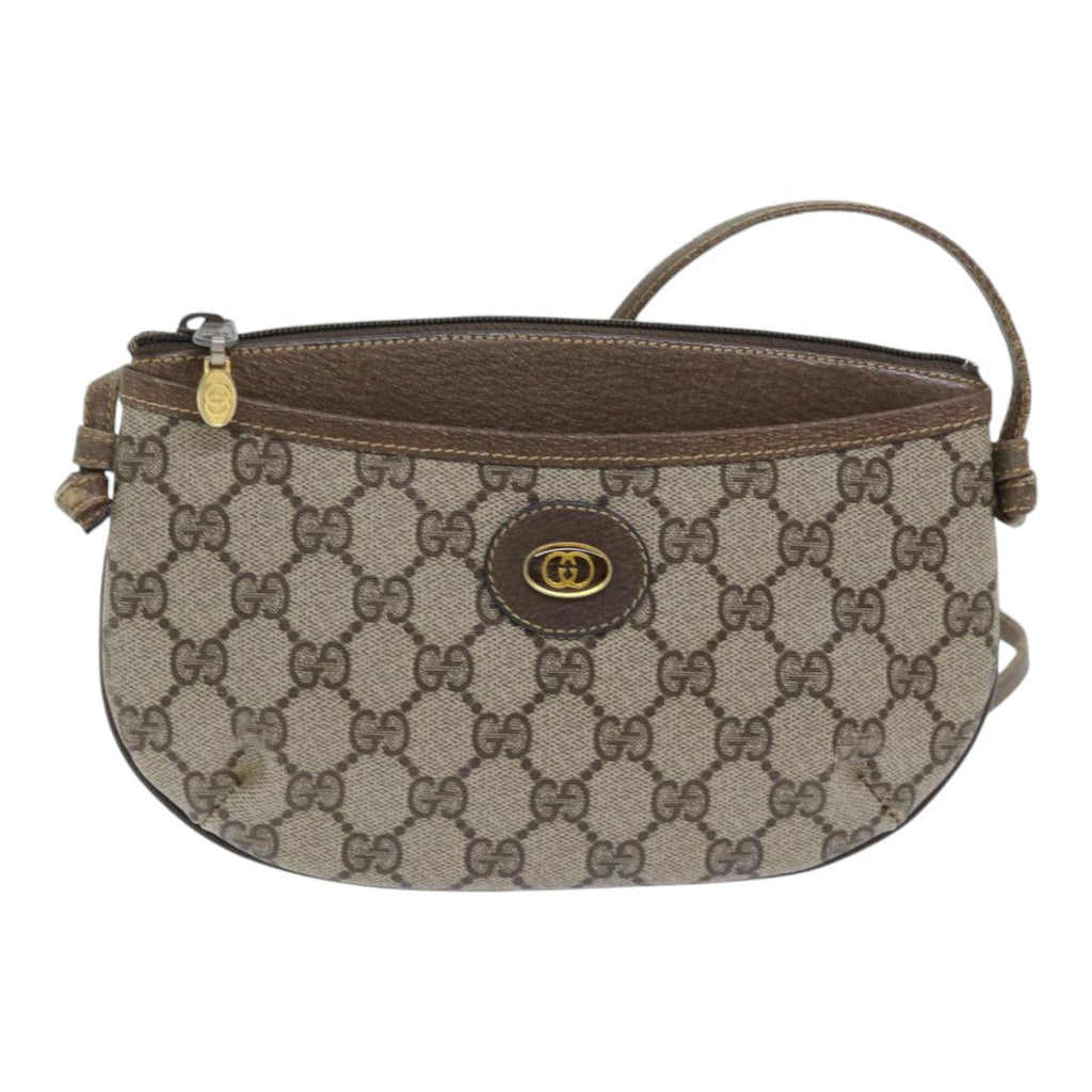 GUCCI GG Supreme Shoulder Bag PVC Leather Beige Gold 904 02 020 th5254