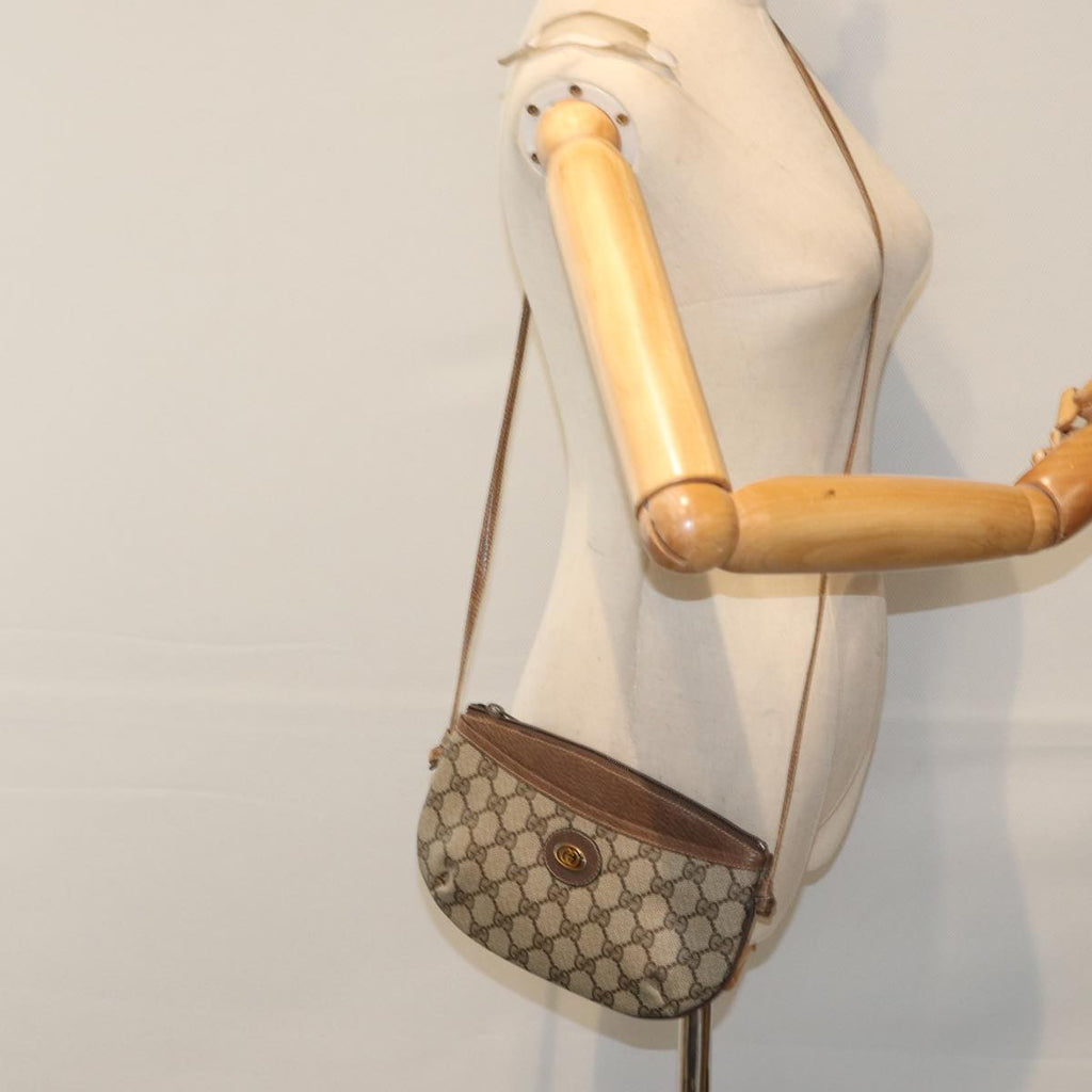 GUCCI GG Supreme Shoulder Bag PVC Leather Beige Gold 904 02 020 th5254