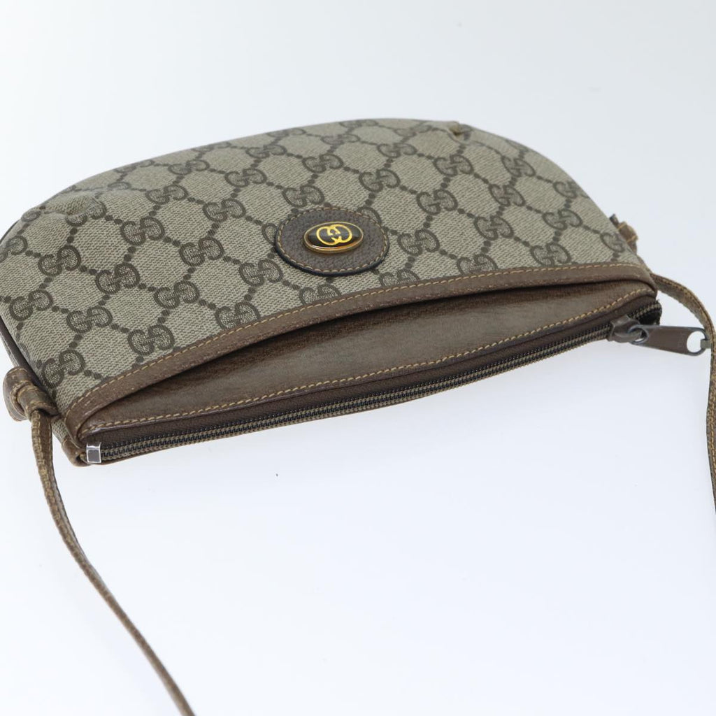 GUCCI GG Supreme Shoulder Bag PVC Leather Beige Gold 904 02 020 th5254