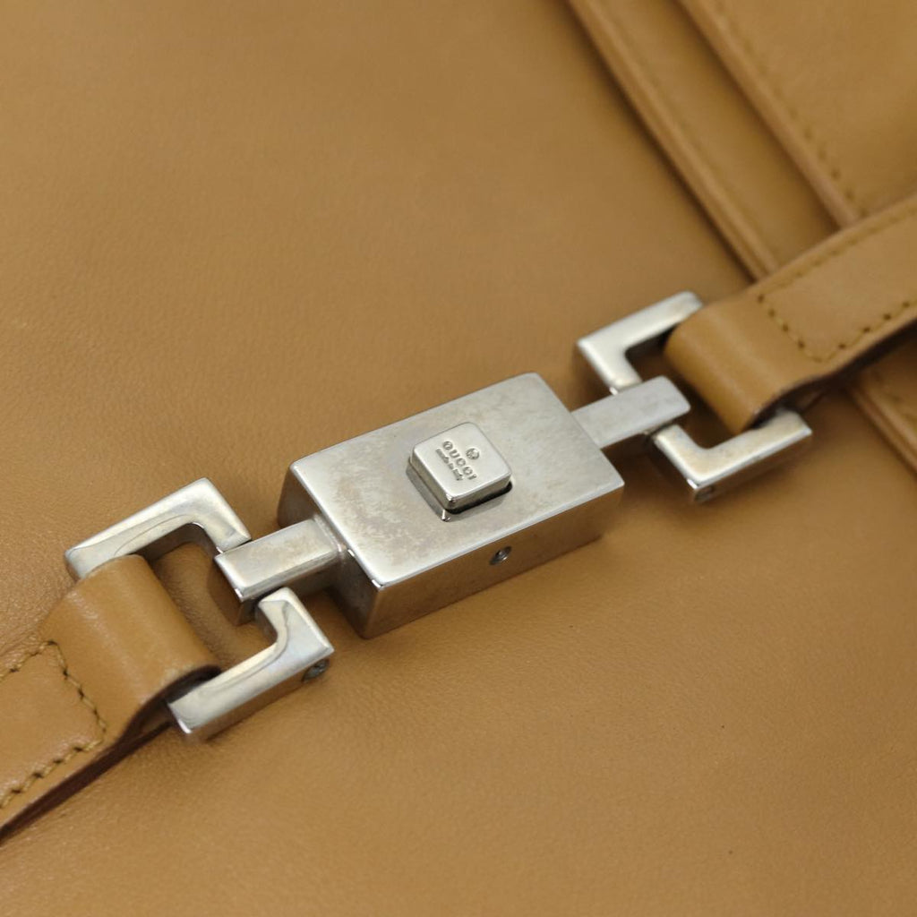 GUCCI Jackie Shoulder Bag Leather Brown Silver 001 3355 th5256