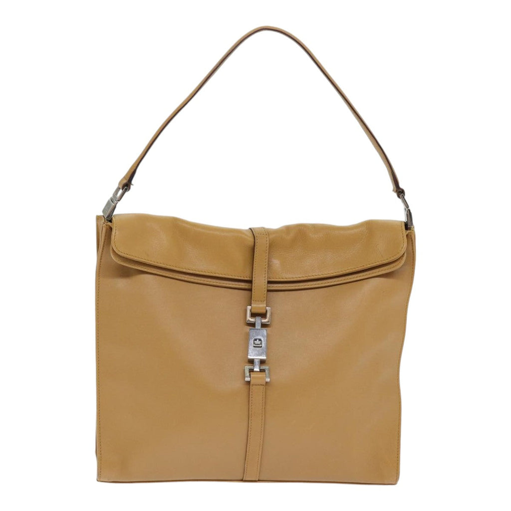 GUCCI Jackie Shoulder Bag Leather Brown Silver 001 3355 th5256
