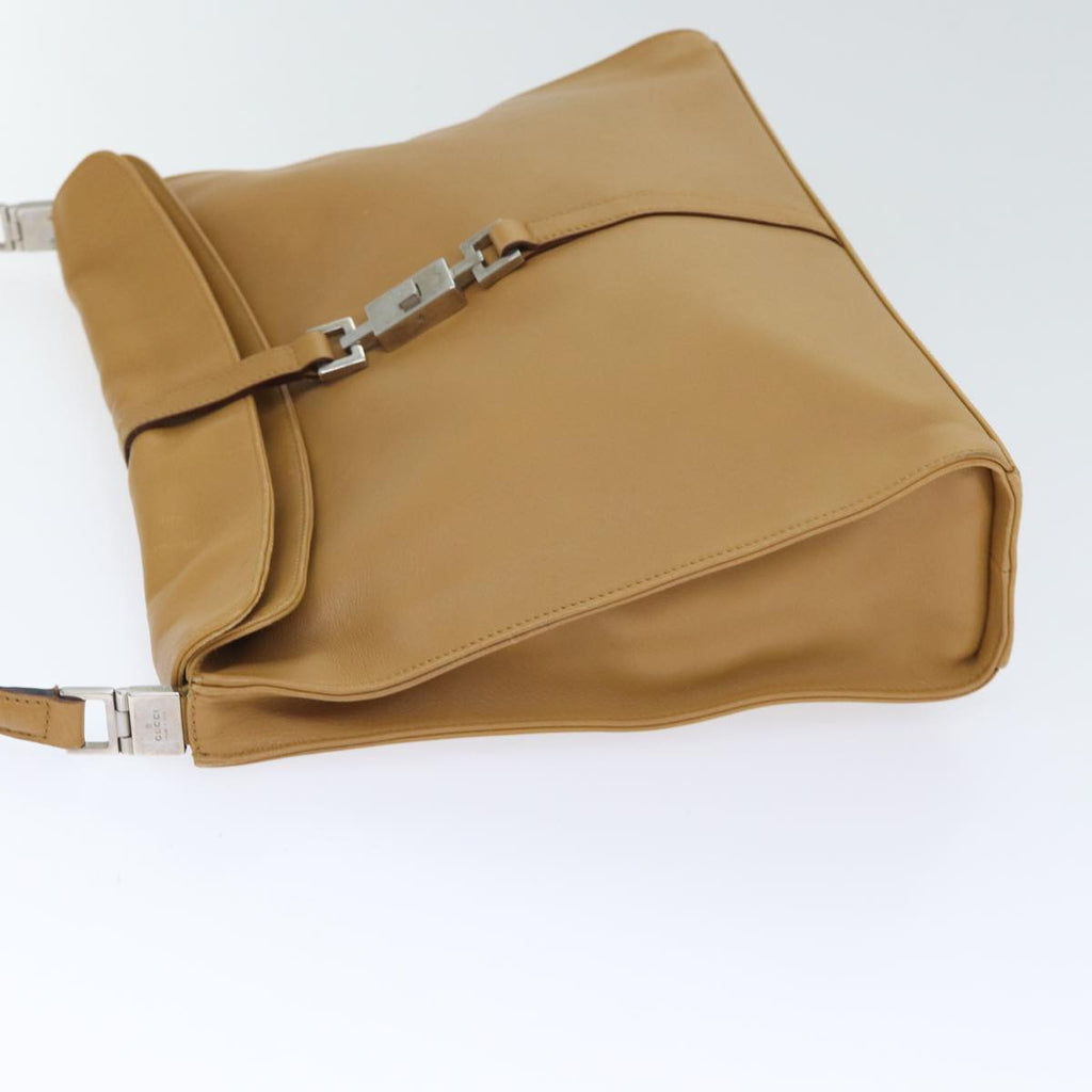 GUCCI Jackie Shoulder Bag Leather Brown Silver 001 3355 th5256