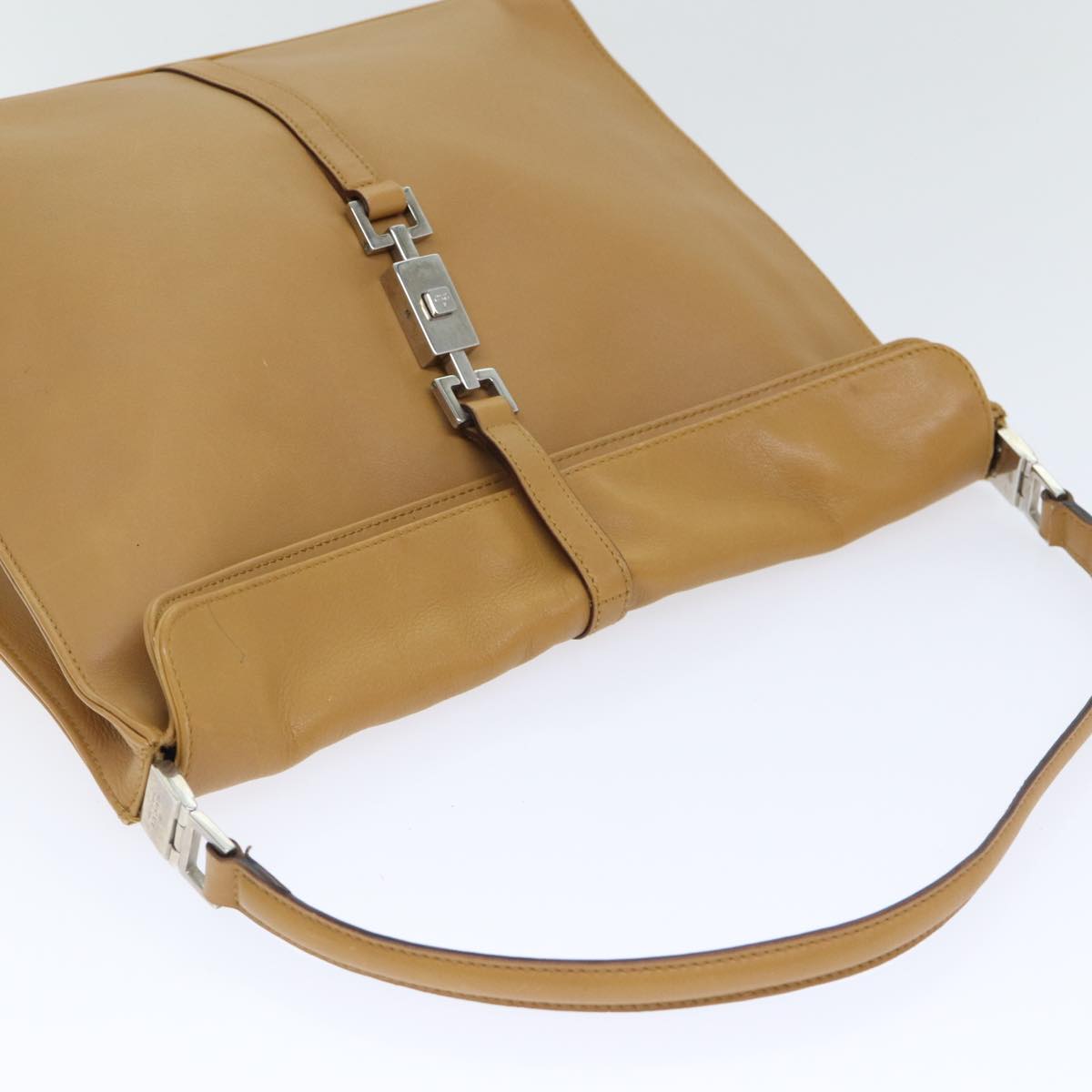 GUCCI Jackie Shoulder Bag Leather Brown Silver 001 3355 th5256