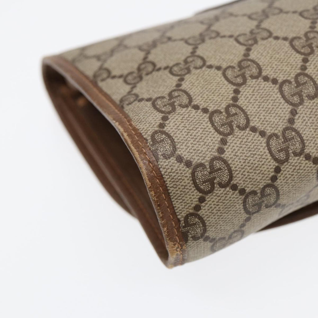 GUCCI GG Supreme Web Sherry Line Clutch Bag PVC Beige Gold 89 01 030 th5260
