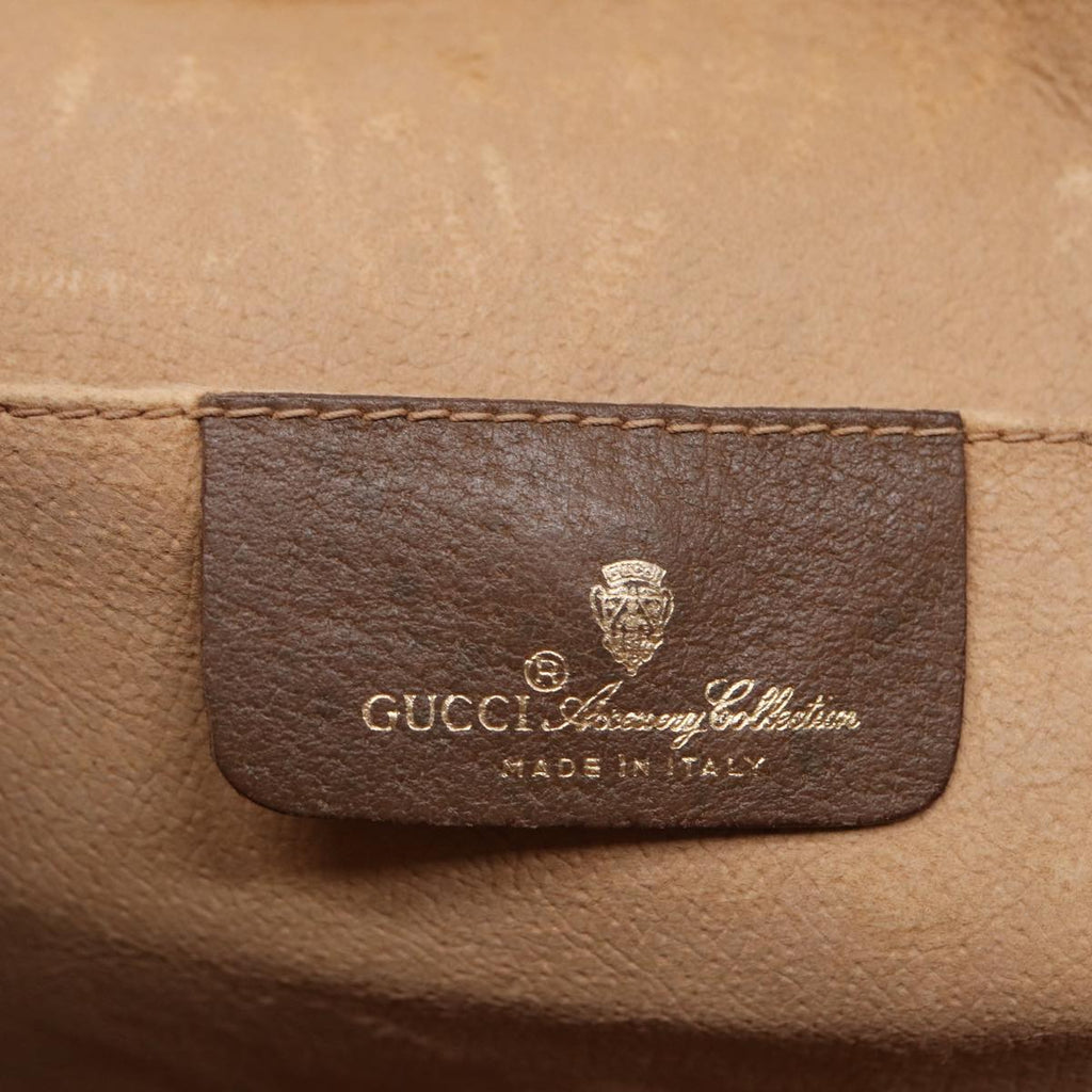 GUCCI GG Supreme Web Sherry Line Clutch Bag PVC Beige Gold 89 01 030 th5260