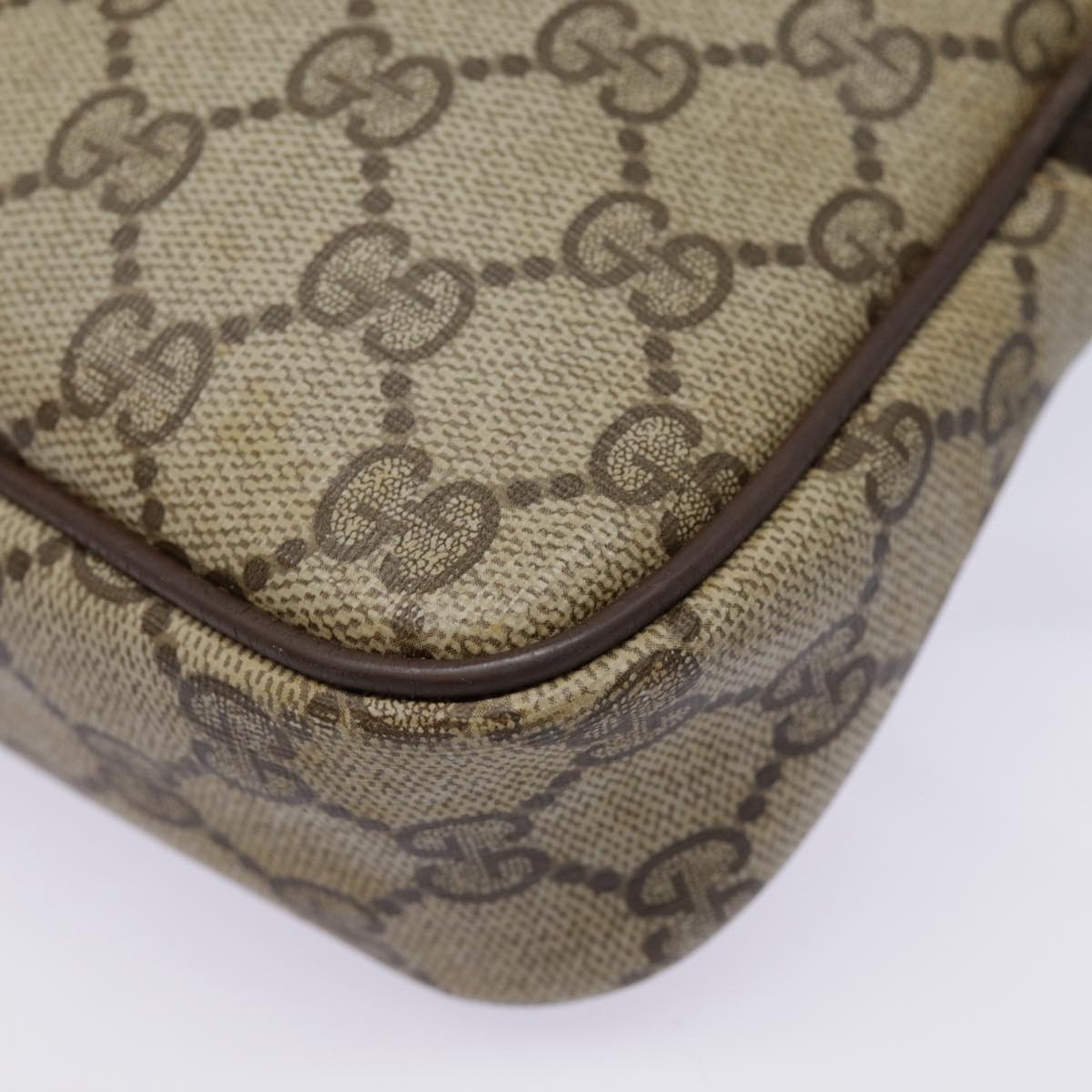 GUCCI GG Supreme Shoulder Bag PVC Leather Beige Brown gold 97 02 068 th5261