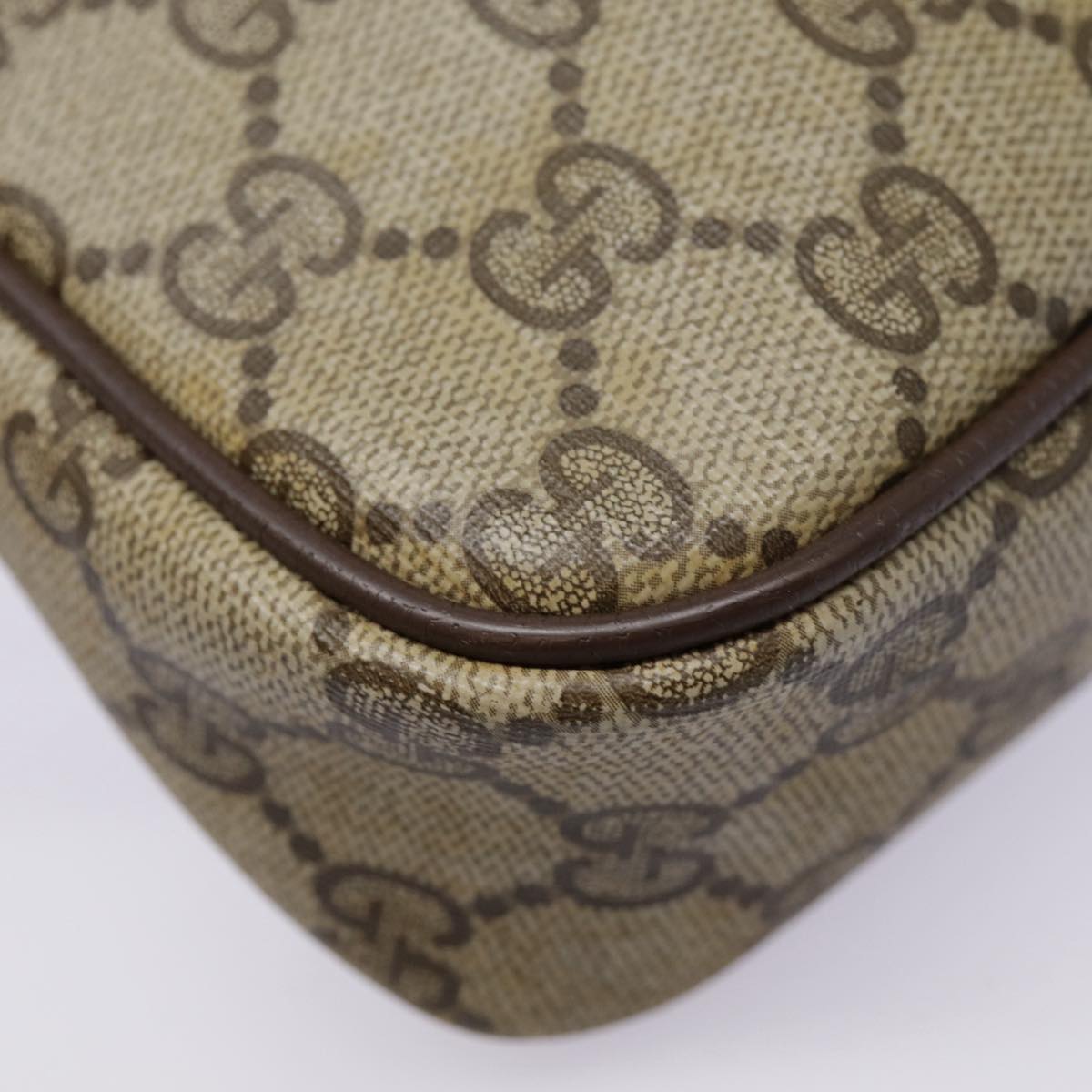 GUCCI GG Supreme Shoulder Bag PVC Leather Beige Brown gold 97 02 068 th5261
