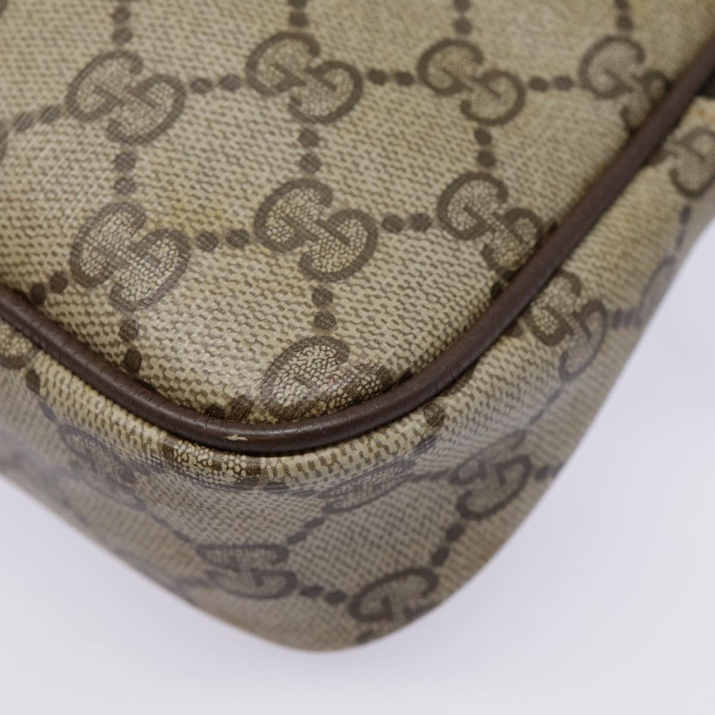 GUCCI GG Supreme Shoulder Bag PVC Leather Beige Brown gold 97 02 068 th5261