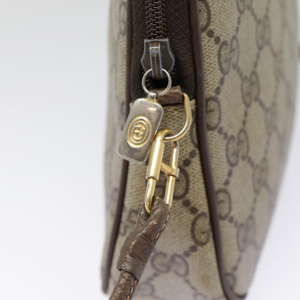 GUCCI GG Supreme Shoulder Bag PVC Leather Beige Brown gold 97 02 068 th5261