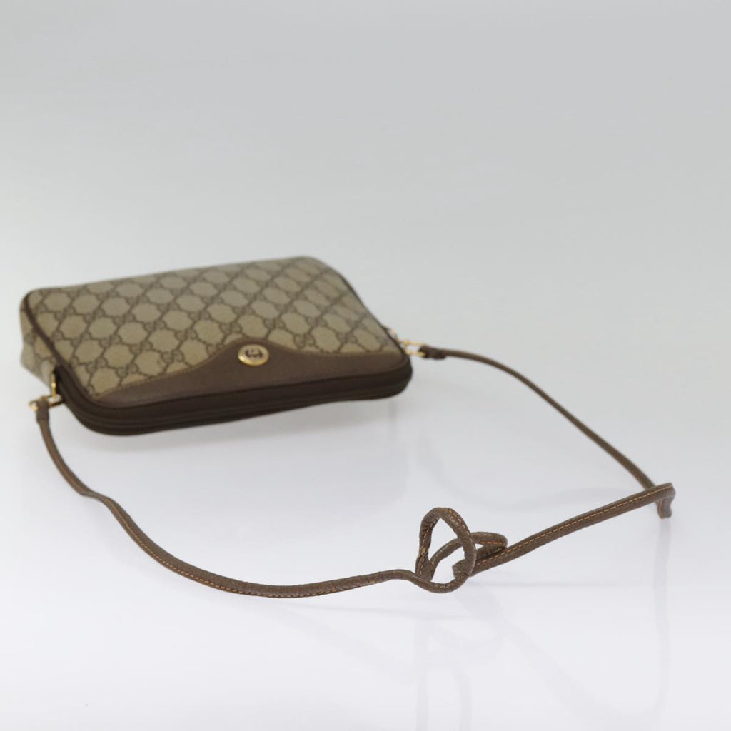 GUCCI GG Supreme Shoulder Bag PVC Leather Beige Brown gold 97 02 068 th5261