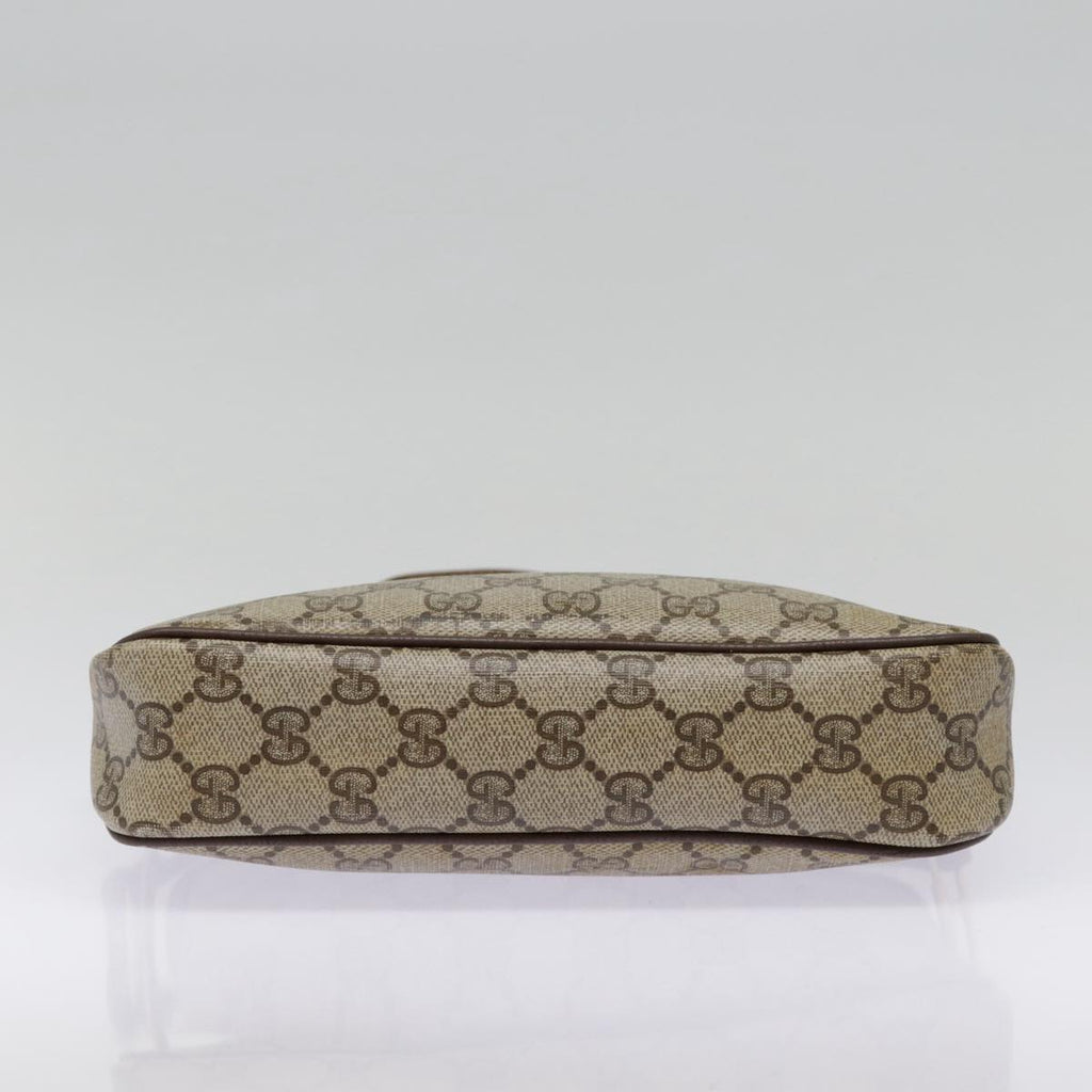 GUCCI GG Supreme Shoulder Bag PVC Leather Beige Brown gold 97 02 068 th5261
