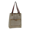 GUCCI GG Supreme Web Sherry Line Tote Bag PVC Beige 39 02 003 th5278