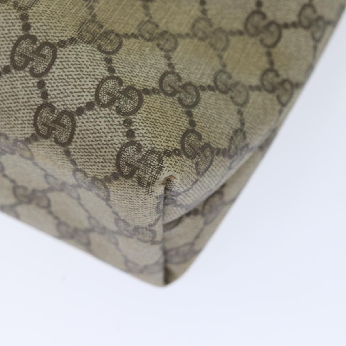 GUCCI GG Supreme Web Sherry Line Tote Bag PVC Beige 39 02 003 th5278
