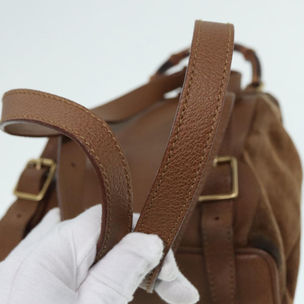 GUCCI Bamboo Backpack Suede Brown Gold 003 2852 0030 0 th5280