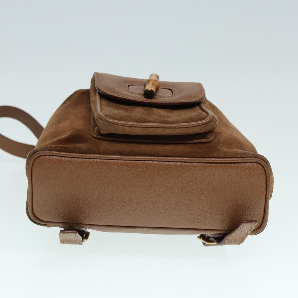 GUCCI Bamboo Backpack Suede Brown Gold 003 2852 0030 0 th5280