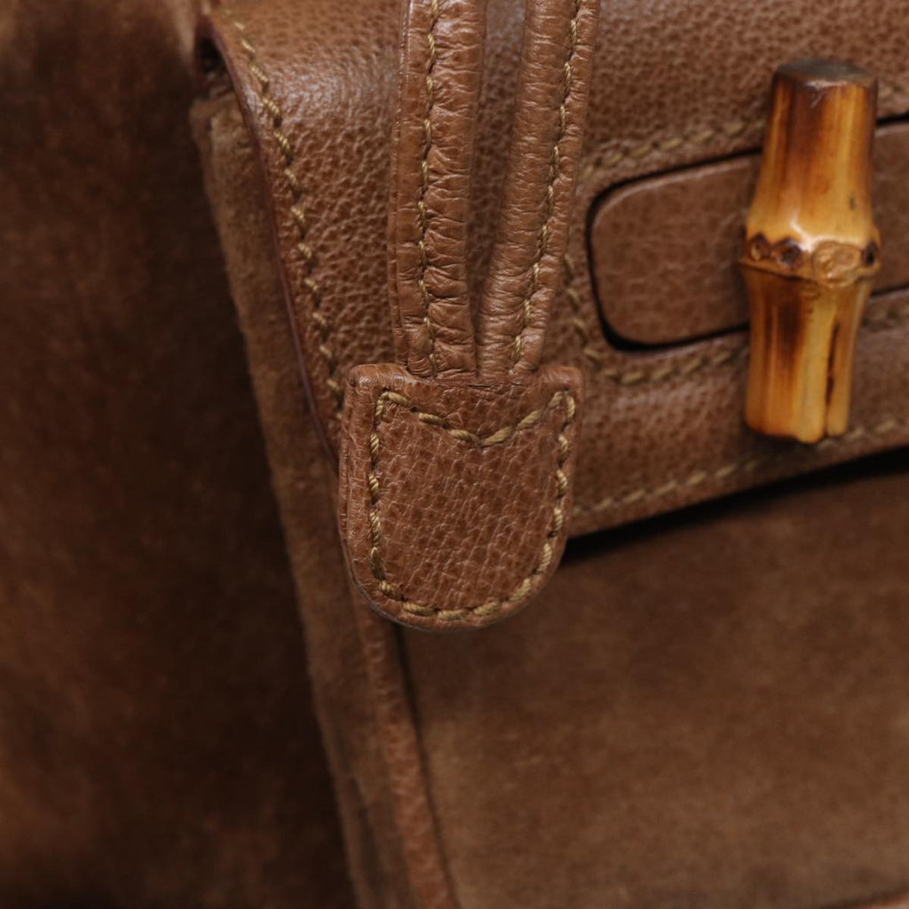 GUCCI Bamboo Backpack Suede Brown Gold 003 2852 0030 0 th5280