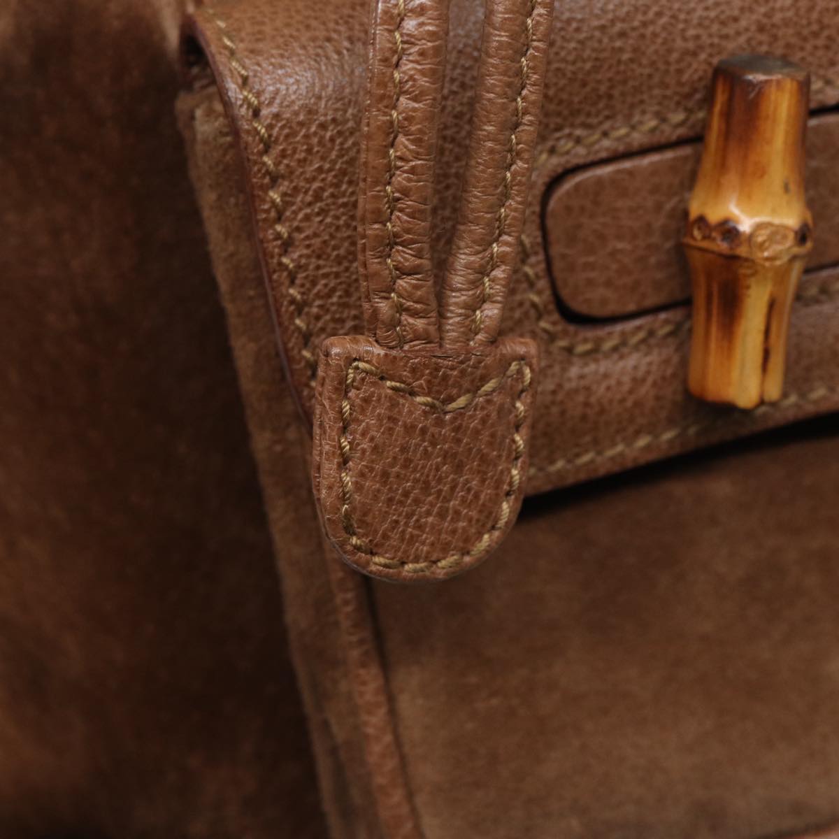 GUCCI Bamboo Backpack Suede Brown Gold 003 2852 0030 0 th5280