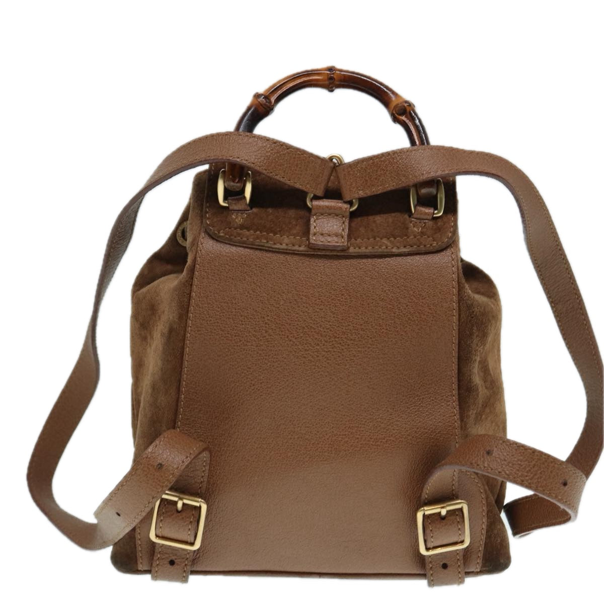 GUCCI Bamboo Backpack Suede Brown Gold 003 2852 0030 0 th5280
