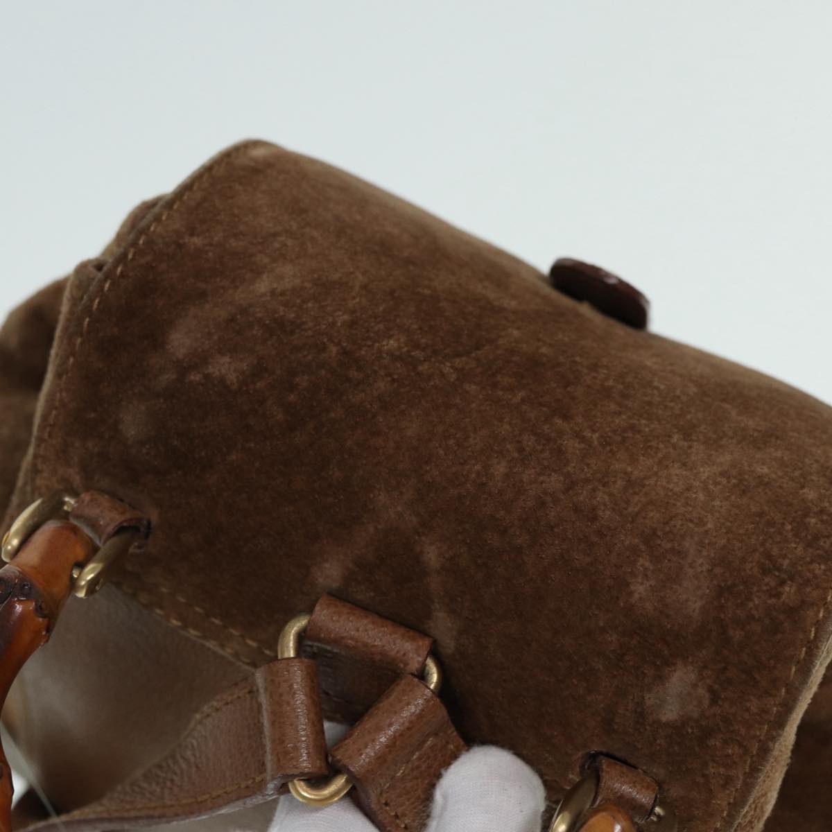 GUCCI Bamboo Backpack Suede Brown Gold 003 2852 0030 0 th5280