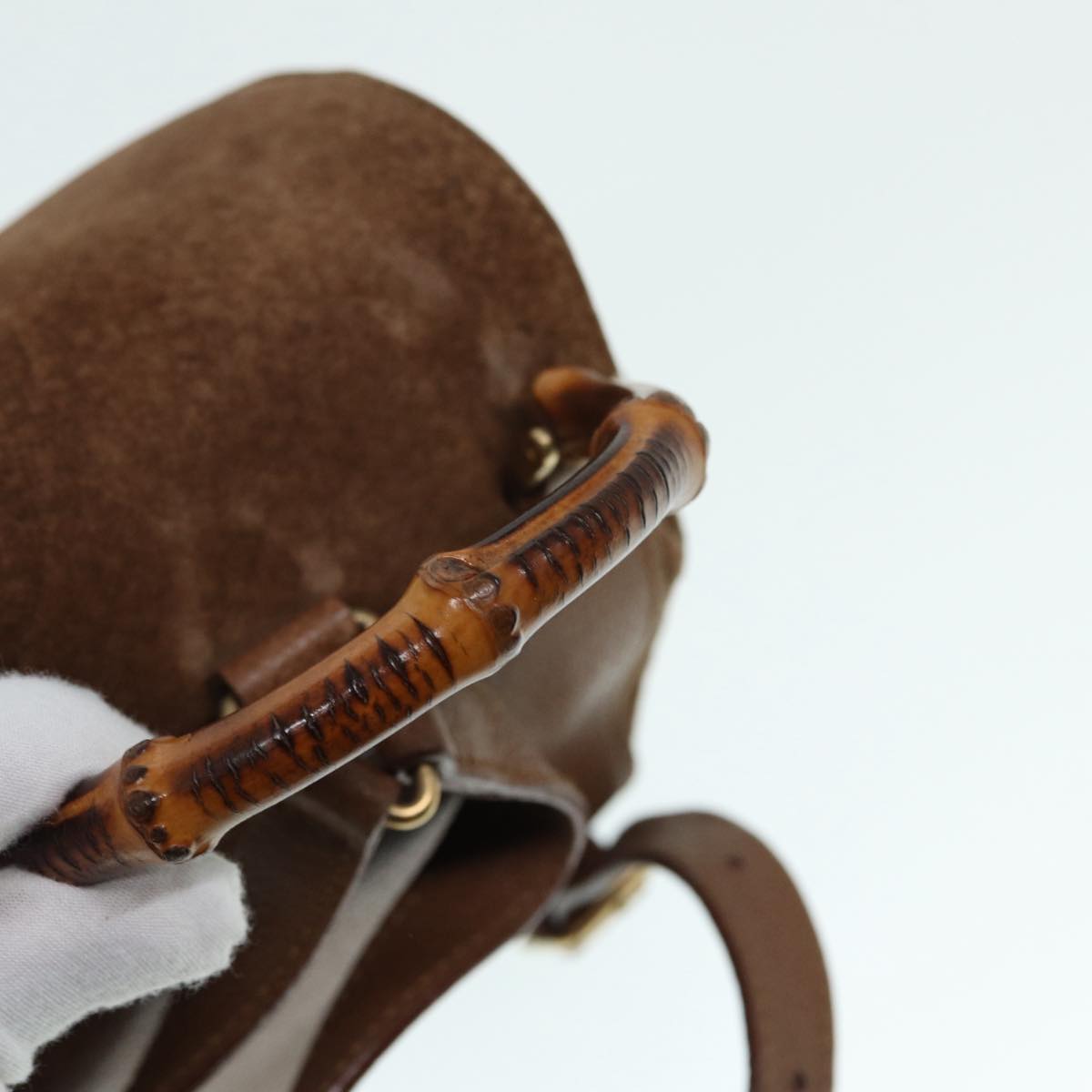 GUCCI Bamboo Backpack Suede Brown Gold 003 2852 0030 0 th5280