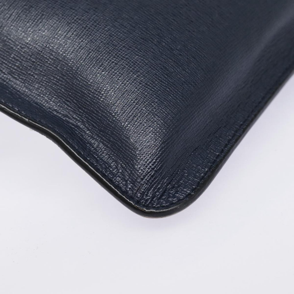 FENDI Bugs Monster Clutch Bag PVC Leather Navy Silver th5282