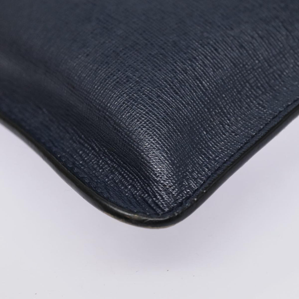 FENDI Bugs Monster Clutch Bag PVC Leather Navy Silver th5282