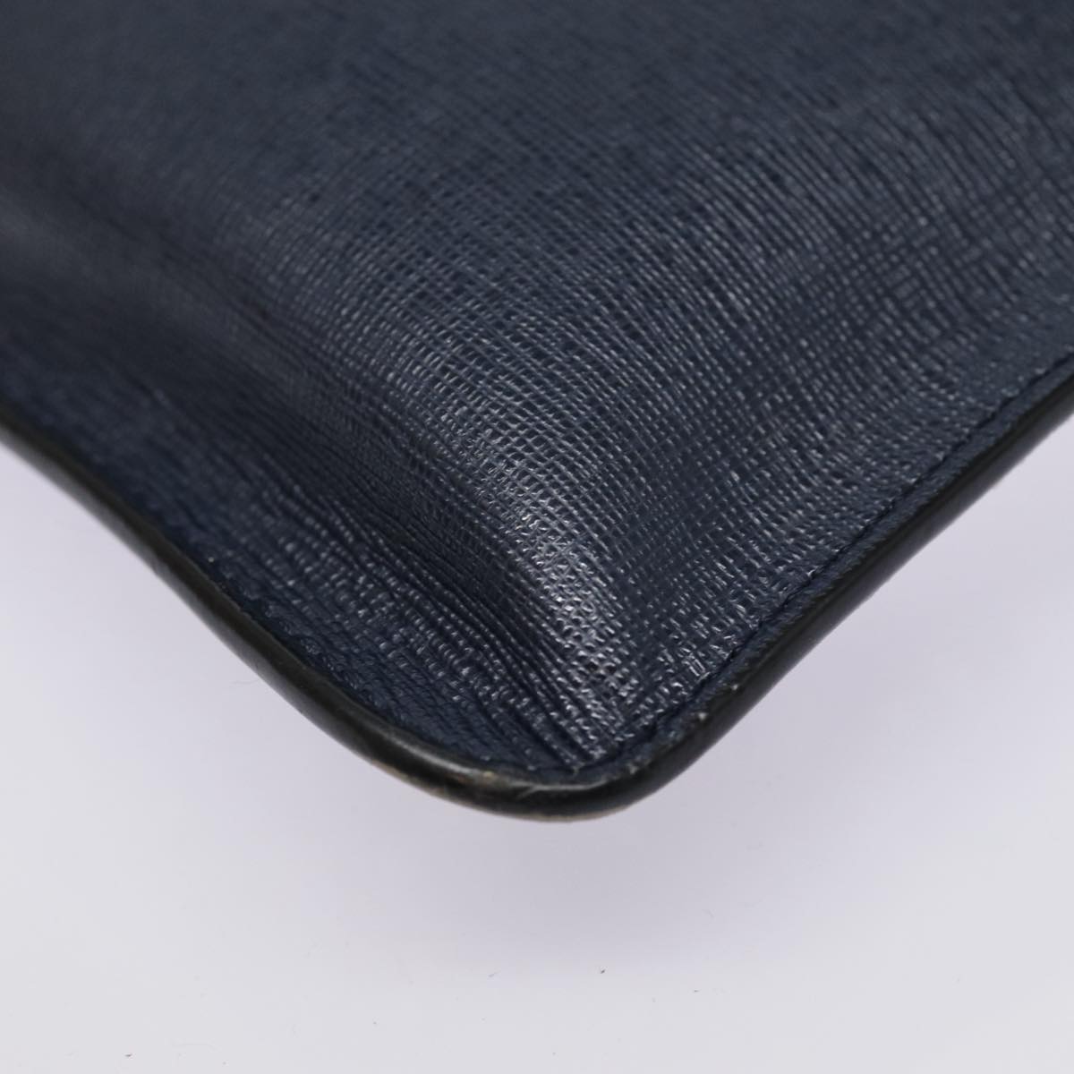 FENDI Bugs Monster Clutch Bag PVC Leather Navy Silver th5282