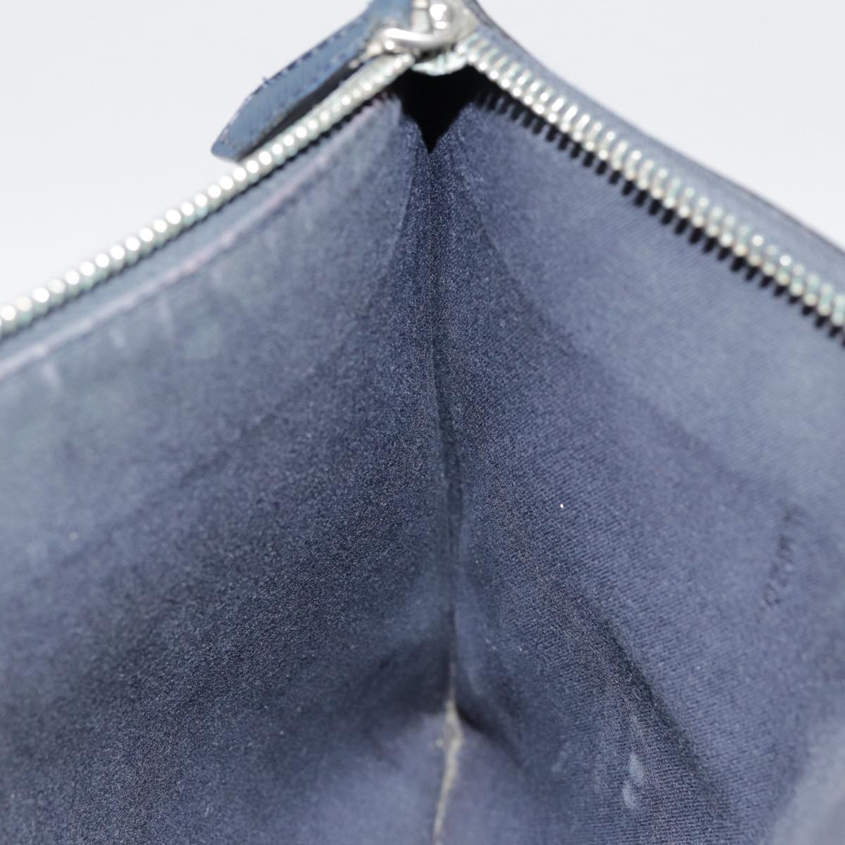 FENDI Bugs Monster Clutch Bag PVC Leather Navy Silver th5282