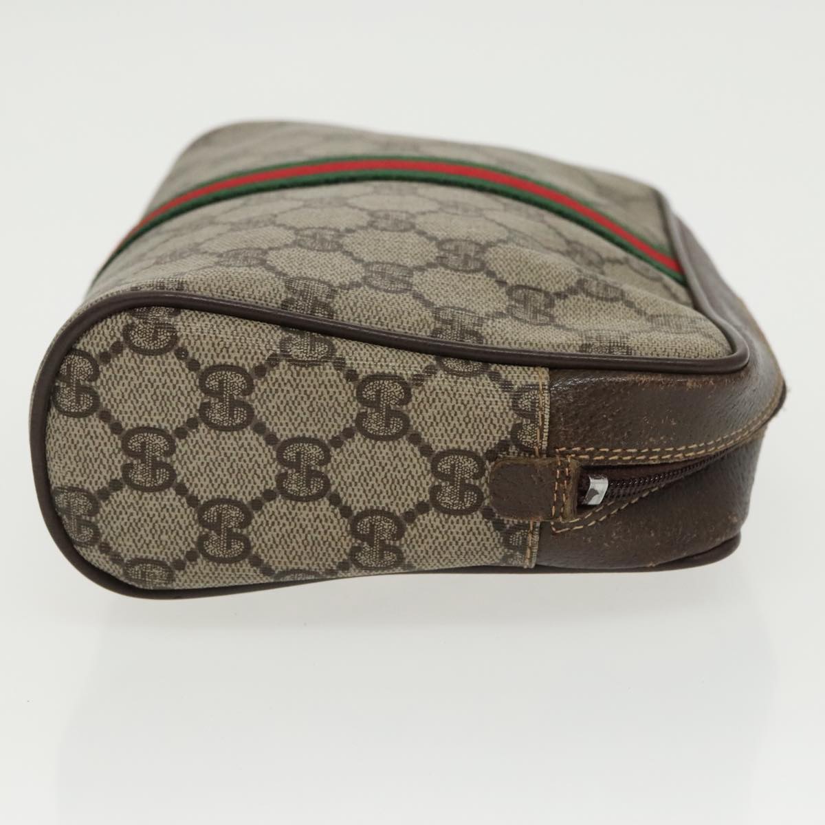 GUCCI GG Supreme Web Sherry Line Clutch Bag Beige 010 378 th5385