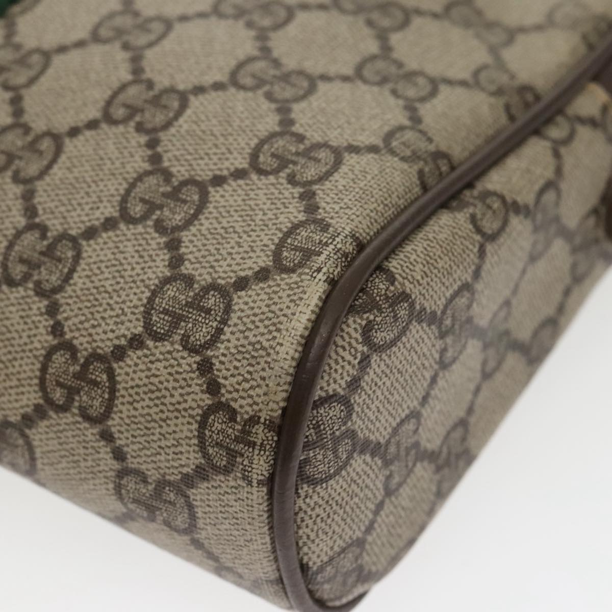 GUCCI GG Supreme Web Sherry Line Clutch Bag Beige 010 378 th5385
