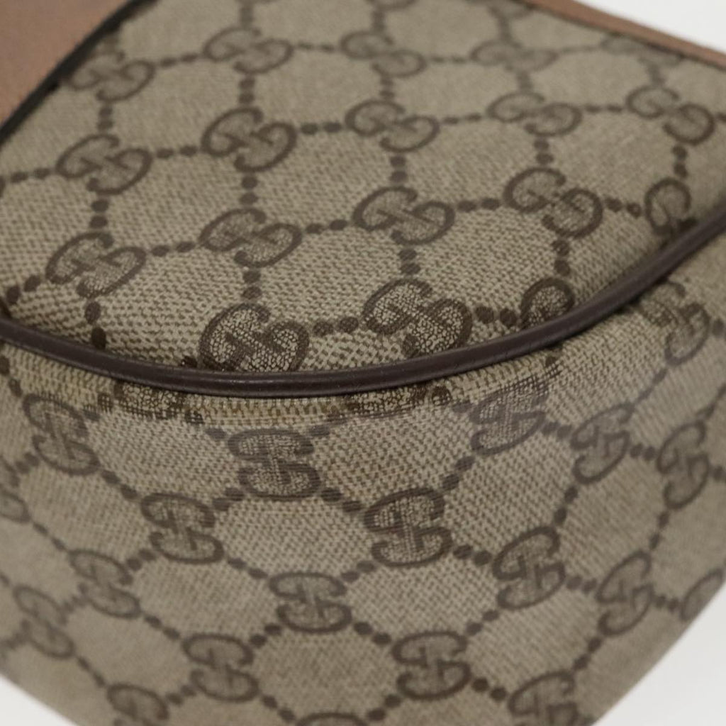 GUCCI GG Supreme Web Sherry Line Shoulder Bag PVC Beige Gold th5387