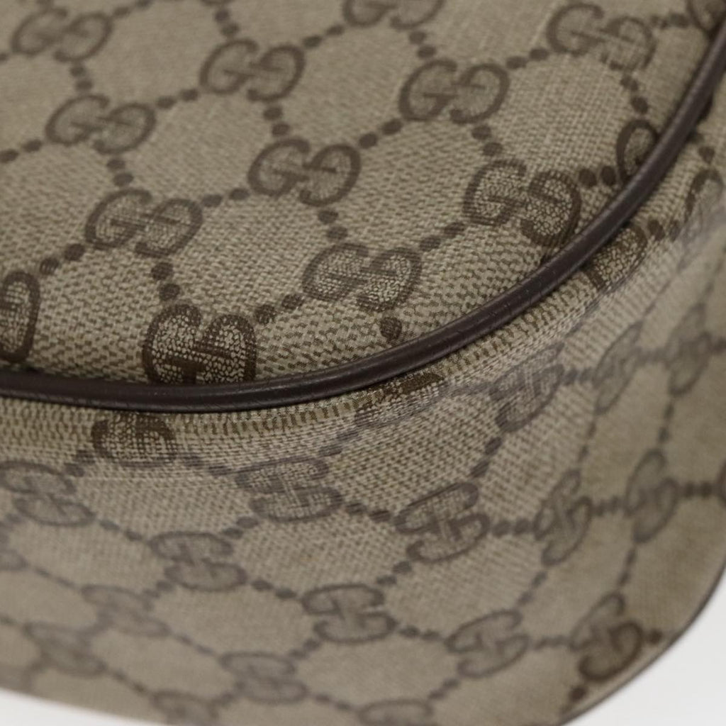 GUCCI GG Supreme Web Sherry Line Shoulder Bag PVC Beige Gold th5387