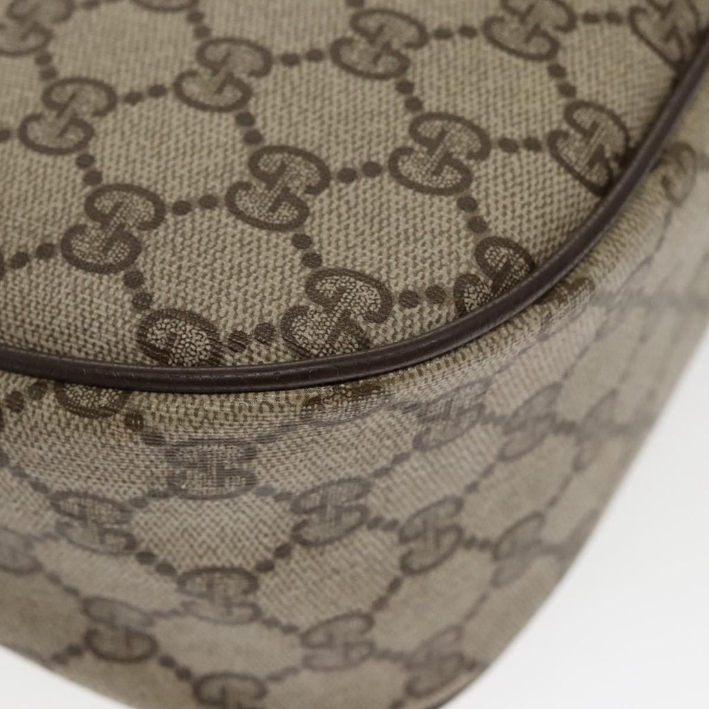 GUCCI GG Supreme Web Sherry Line Shoulder Bag PVC Beige Gold th5387