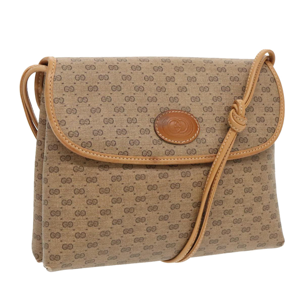 GUCCI Micro GG Supreme Shoulder Bag PVC Beige Gold 49 007 5548 th5401