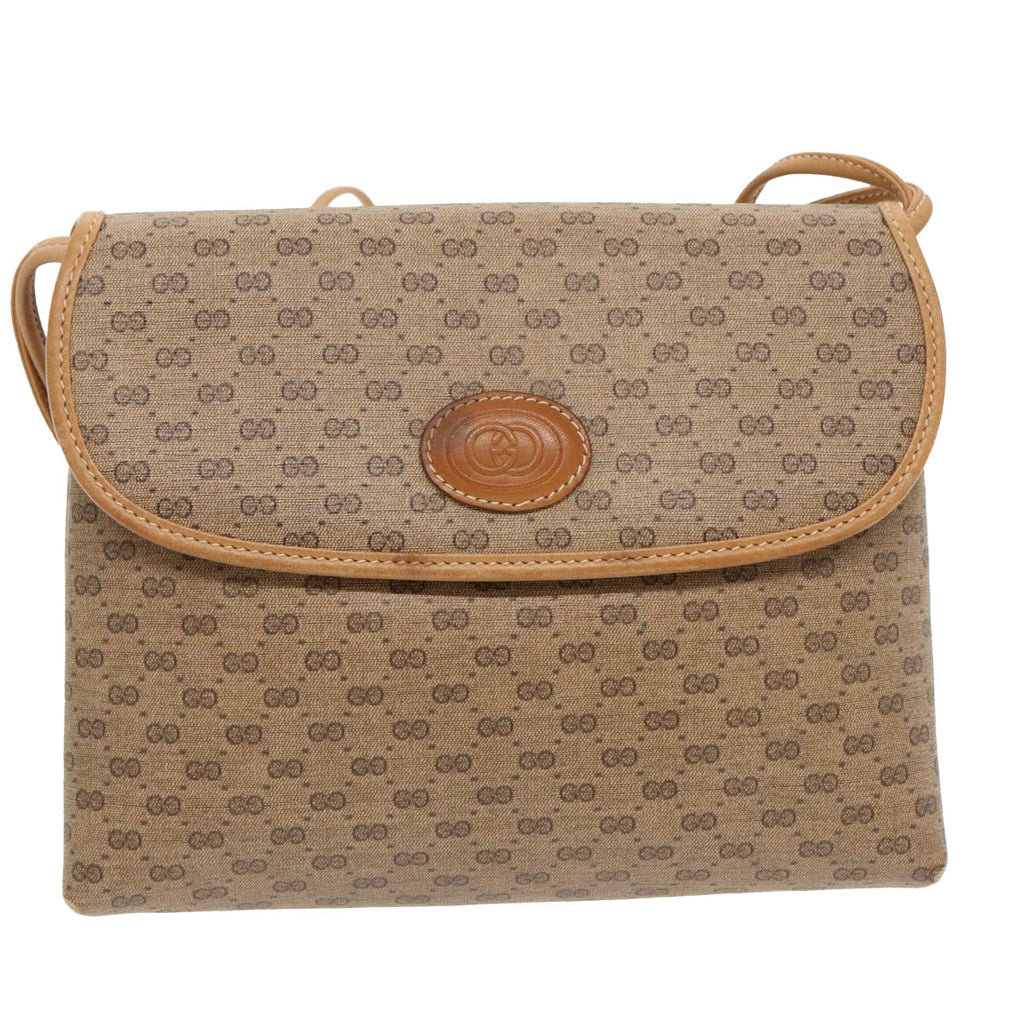 GUCCI Micro GG Supreme Shoulder Bag PVC Beige Gold 49 007 5548 th5401