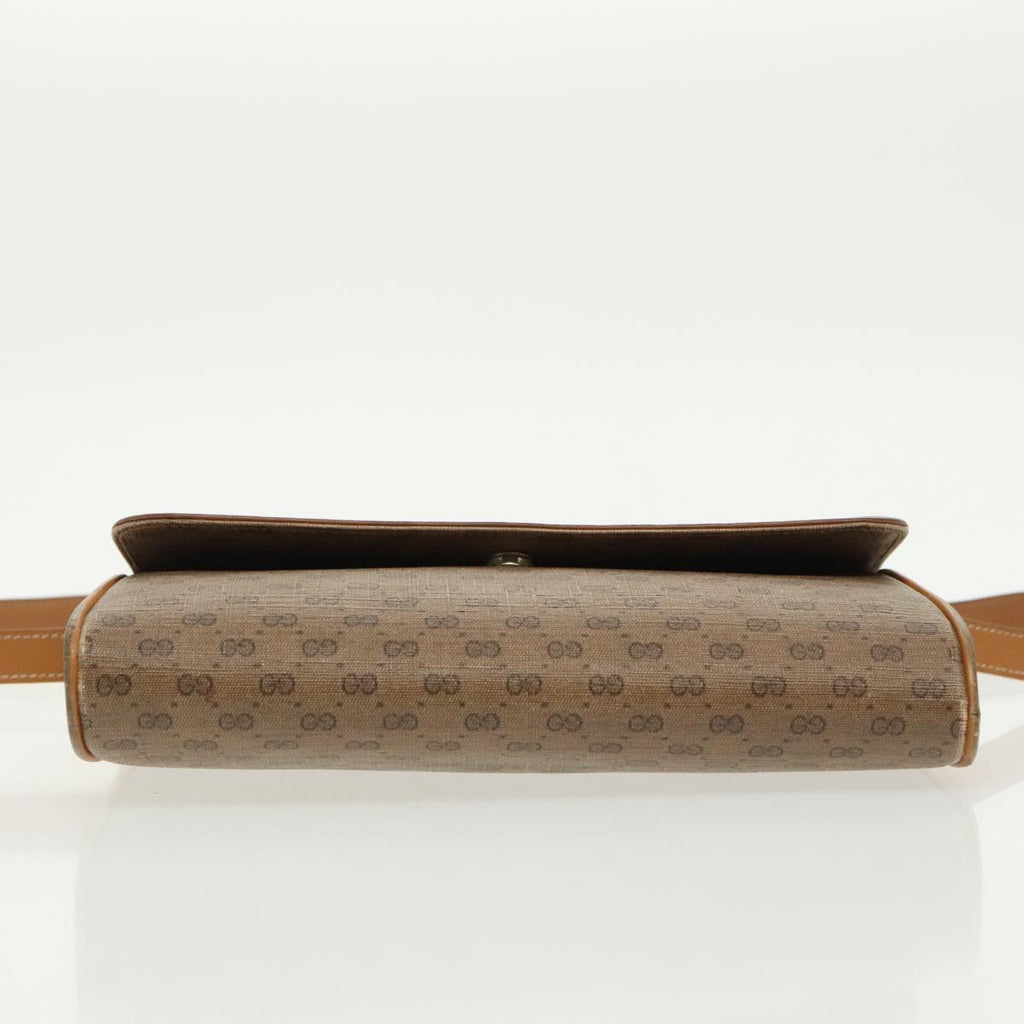GUCCI Micro GG Supreme Shoulder Bag PVC Beige Gold th5417
