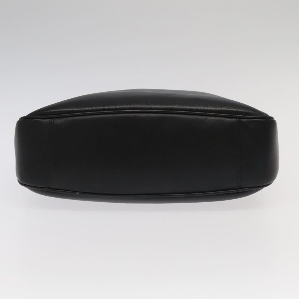 GUCCI Bamboo Hand Bag Leather 2way Black Gold 001 1638 th5438