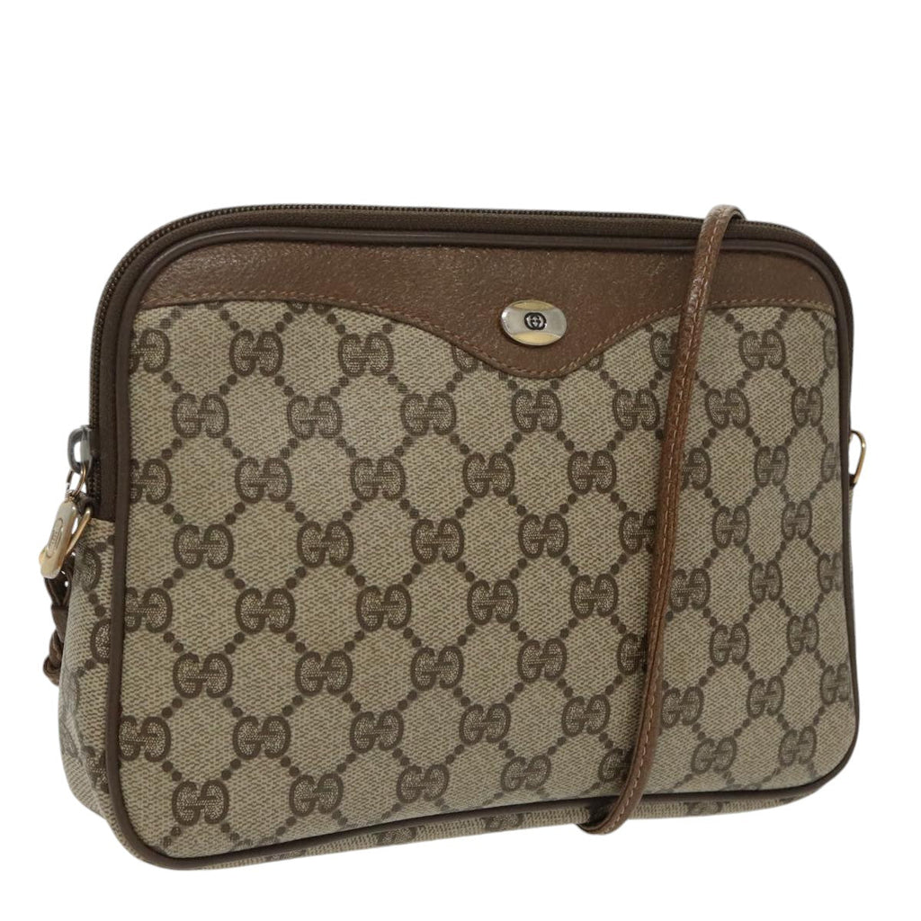 GUCCI GG Supreme Shoulder Bag PVC Beige Gold 97 02 068 th5444