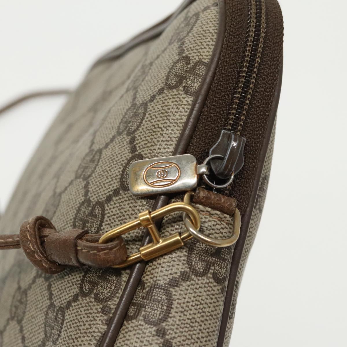 GUCCI GG Supreme Shoulder Bag PVC Beige Gold 97 02 068 th5444