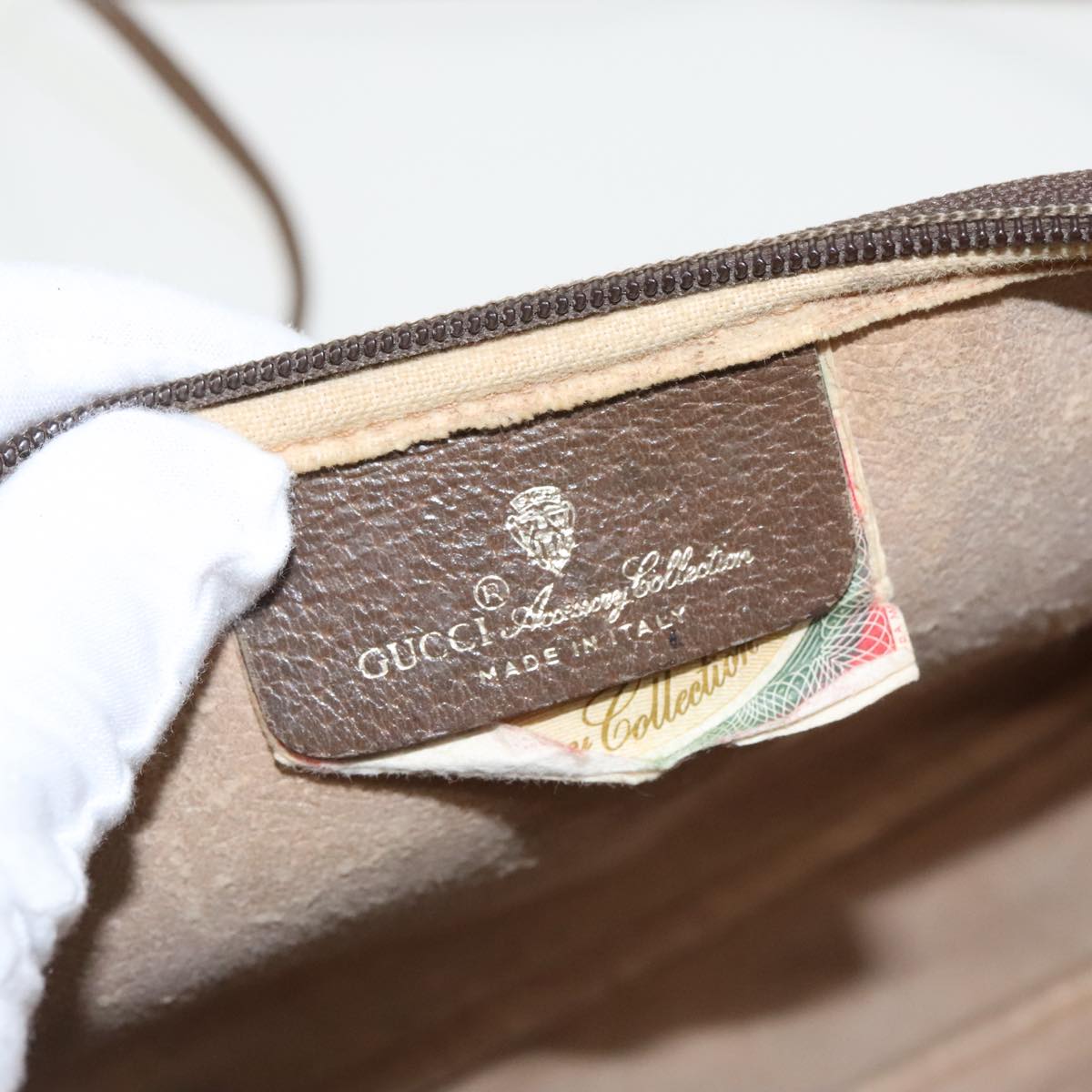 GUCCI GG Supreme Shoulder Bag PVC Beige Gold 97 02 068 th5444