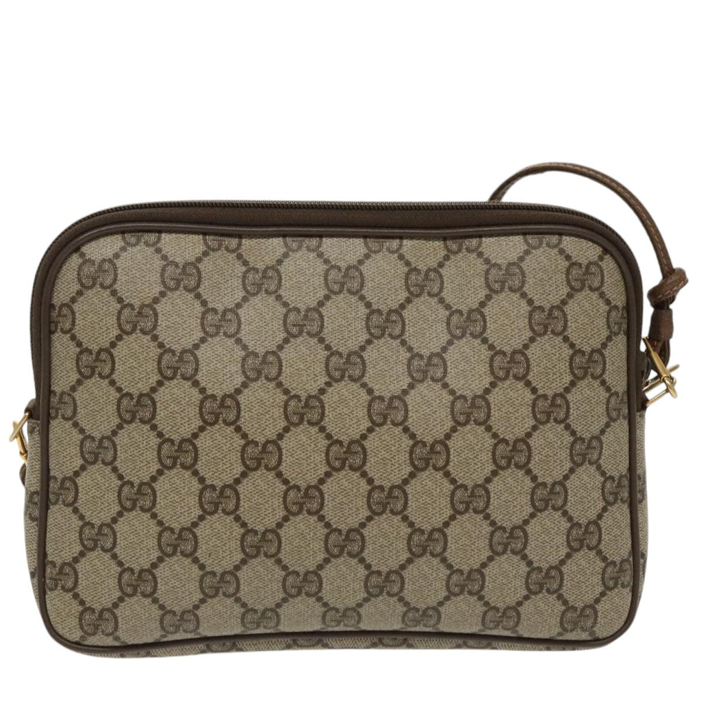 GUCCI GG Supreme Shoulder Bag PVC Beige Gold 97 02 068 th5444
