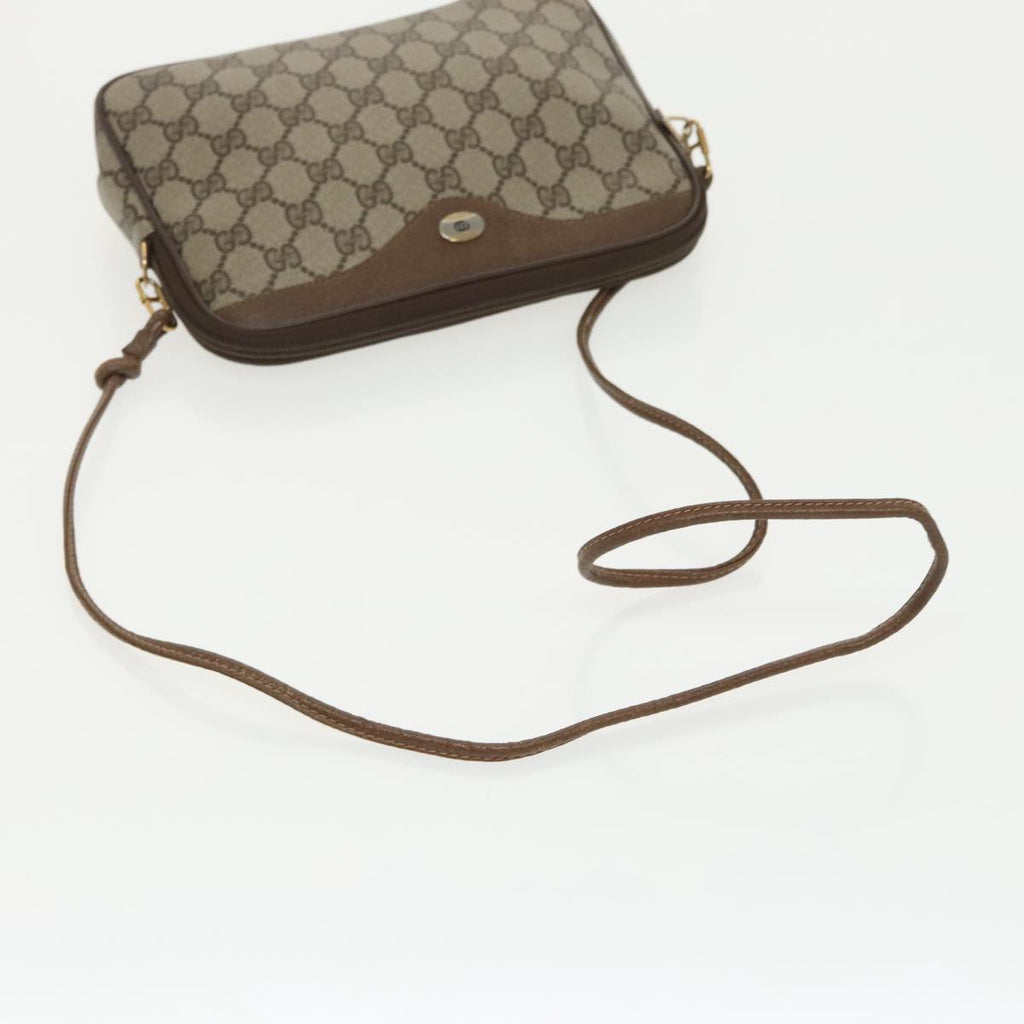 GUCCI GG Supreme Shoulder Bag PVC Beige Gold 97 02 068 th5444