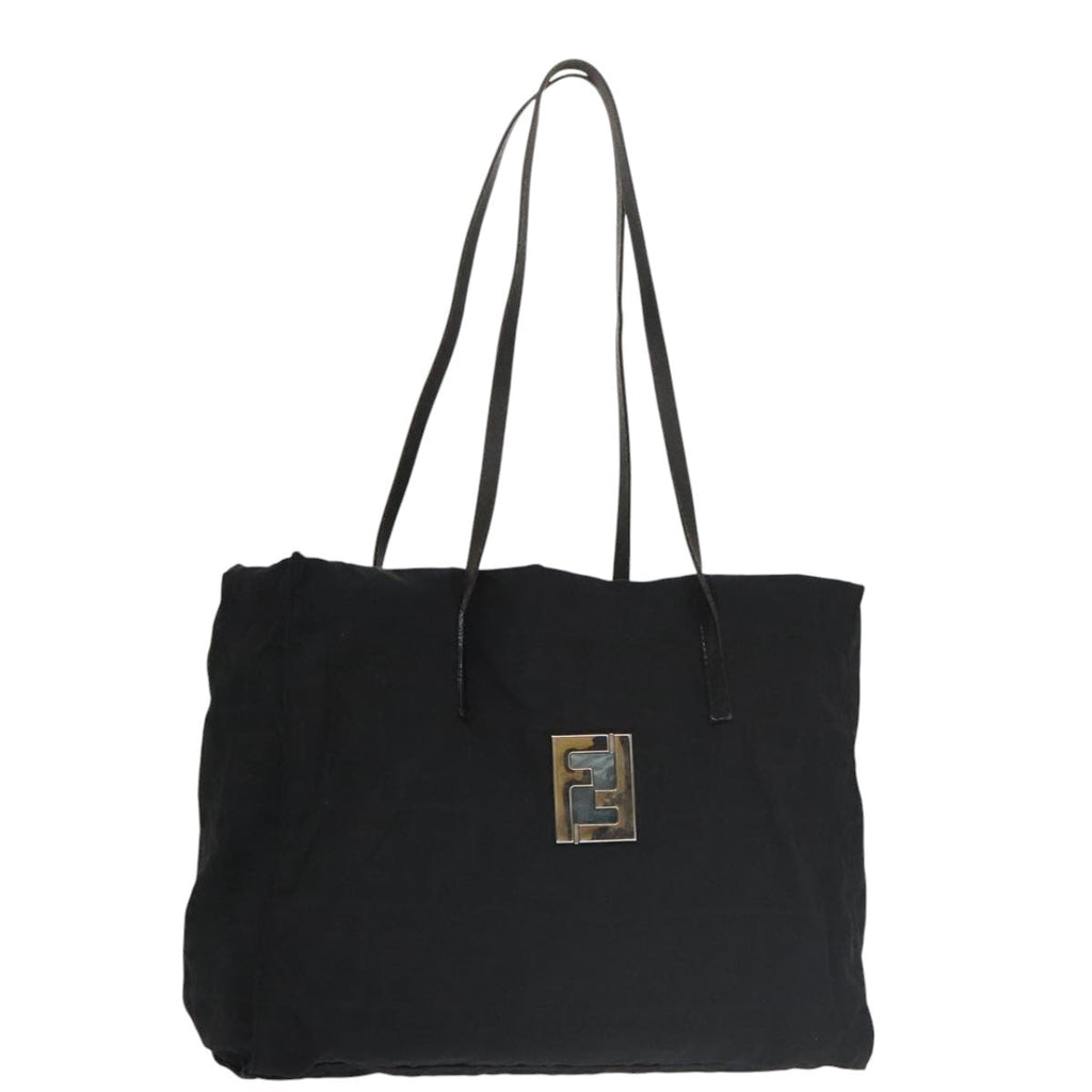 FENDI Zucca Canvas Tote Bag Silver Black th5496