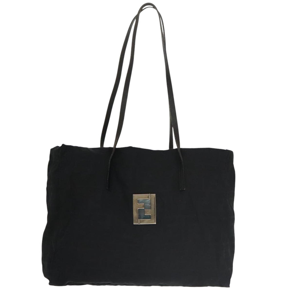 FENDI Zucca Canvas Tote Bag Silver Black th5496