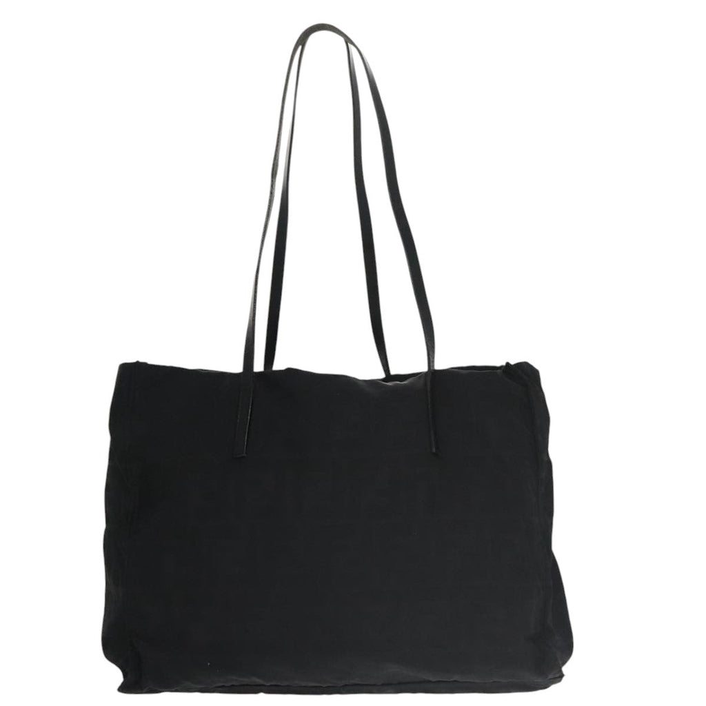 FENDI Zucca Canvas Tote Bag Silver Black th5496